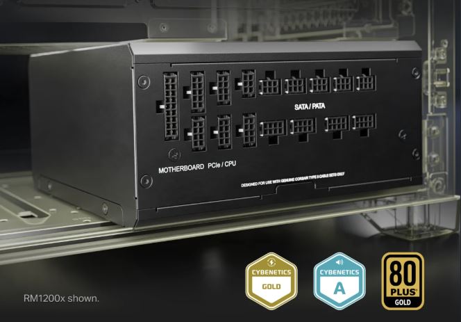 Conexiones de la serie Corsair RMX Shift Gold Modular