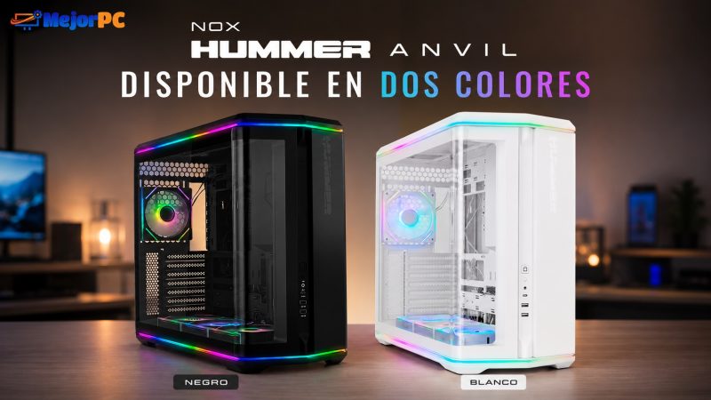 Nox Hummer ANVIL disponible en color negro y blanco con iluminación ARGB