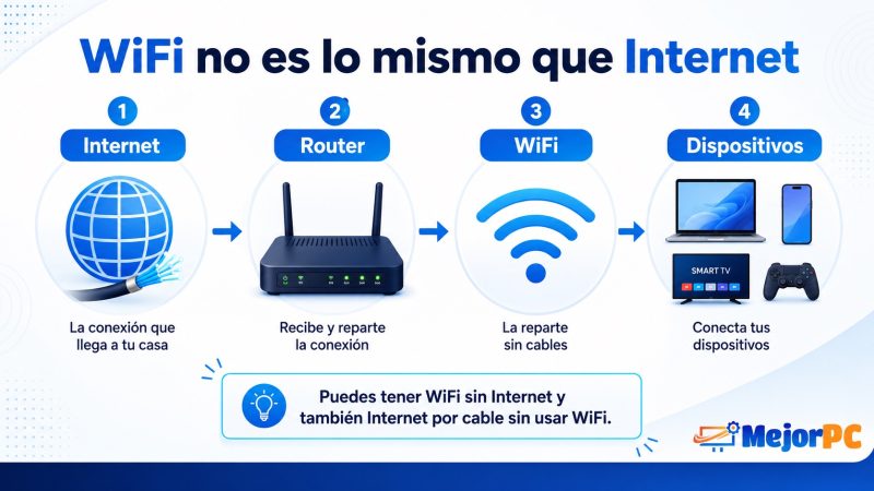 Diferencia entre Internet, router, WiFi y dispositivos conectados