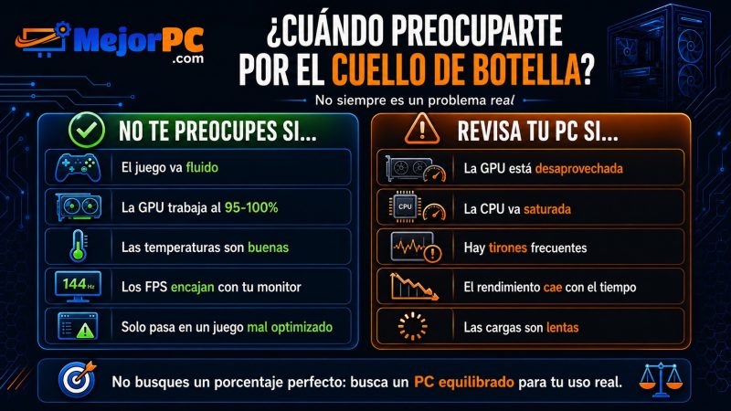 Cuándo preocuparte por el cuello de botella en un PC y cuándo no es un problema real