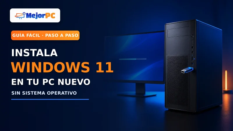 PC nuevo con un pendrive USB preparado para instalar Windows 11